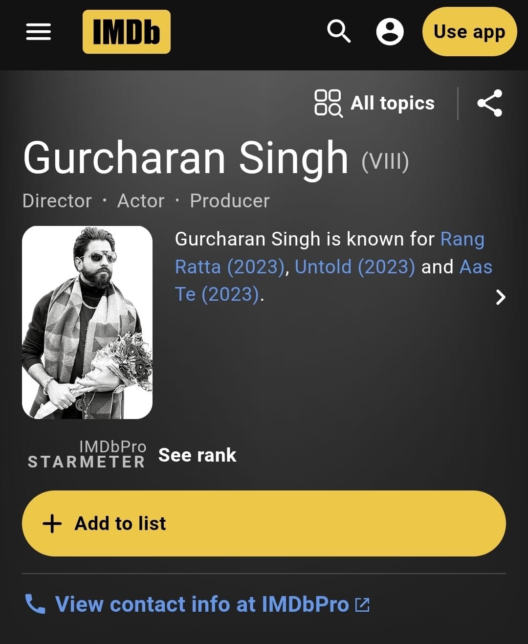 Gurcharan Singh IMDb Profile Preview